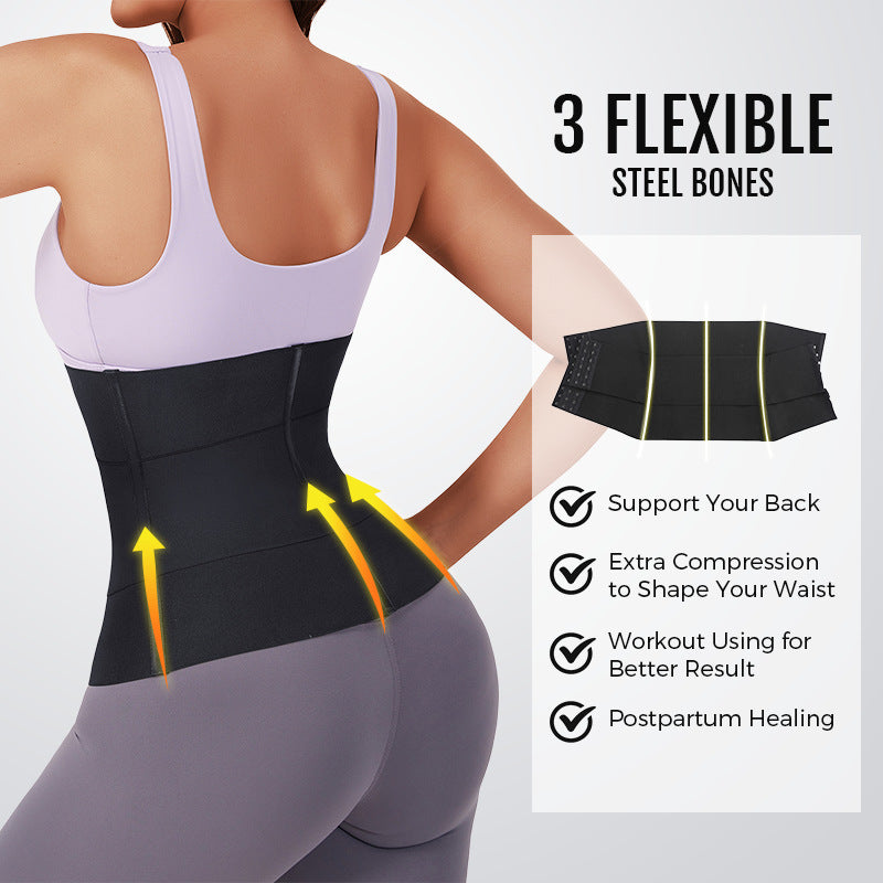 Waist Trainer Sports Sweat Postpartum Body Sculpting Double Belt Buckle Abdominal Belt