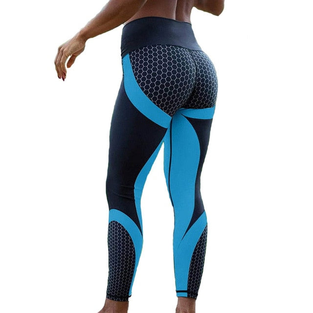 Mesh Pattern Print Slim Back Leggings For Women