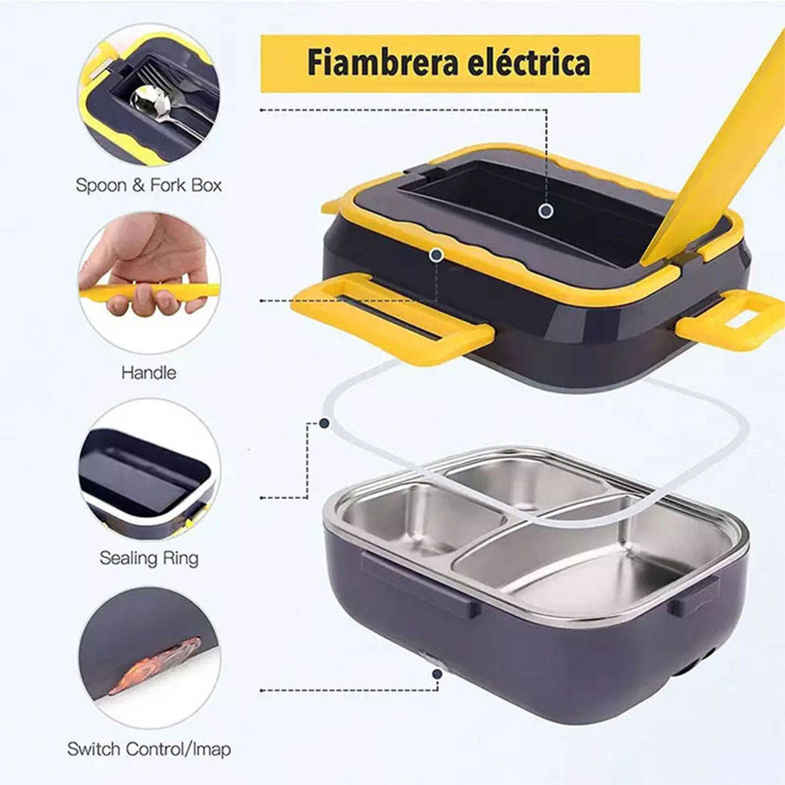 Kitchen ware 1.5L Portable Heating Lunch Boxes stainless steel Container with Insulation Bag for your convenience.