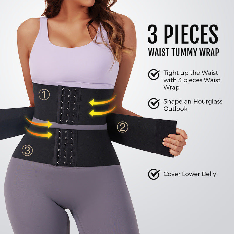 Waist Trainer Sports Sweat Postpartum Body Sculpting Double Belt Buckle Abdominal Belt