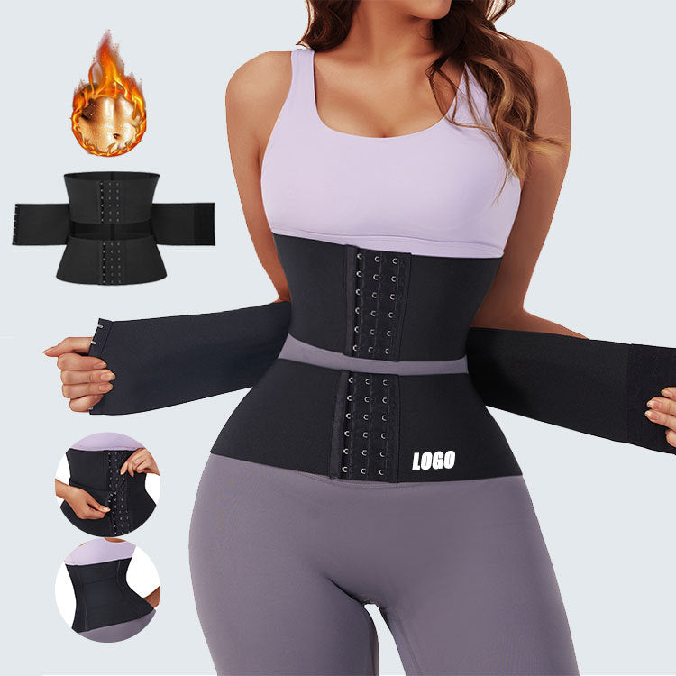 Waist Trainer Sports Sweat Postpartum Body Sculpting Double Belt Buckle Abdominal Belt