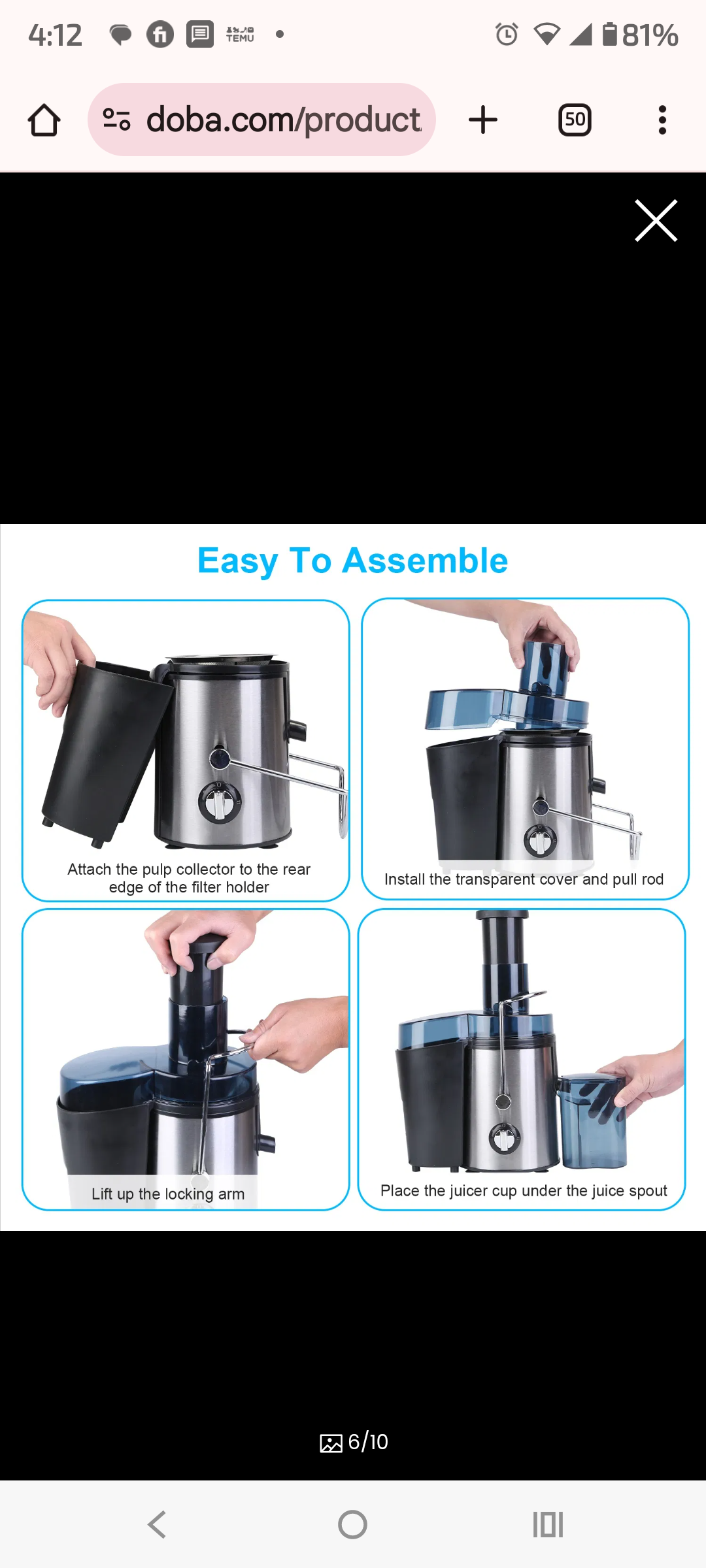 1000W Centrifugal Juice Extractor with 2 Speeds 3.6in Wide Feed Chute 17Oz Juicer Cup 54Oz Pulp Collector Electric Juicer for Fruits and Vegetables